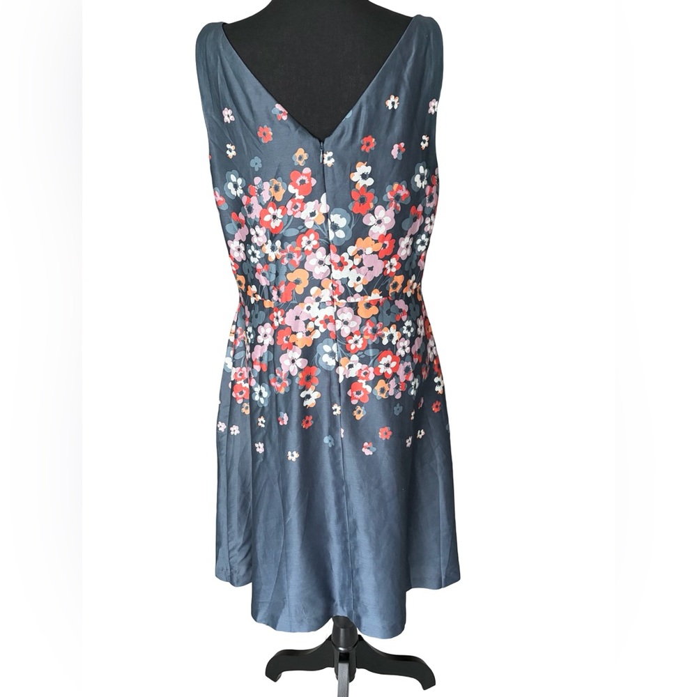 LOFT Slate Blue Floral Sleeveless Mini Dress - Picture 3 of 6